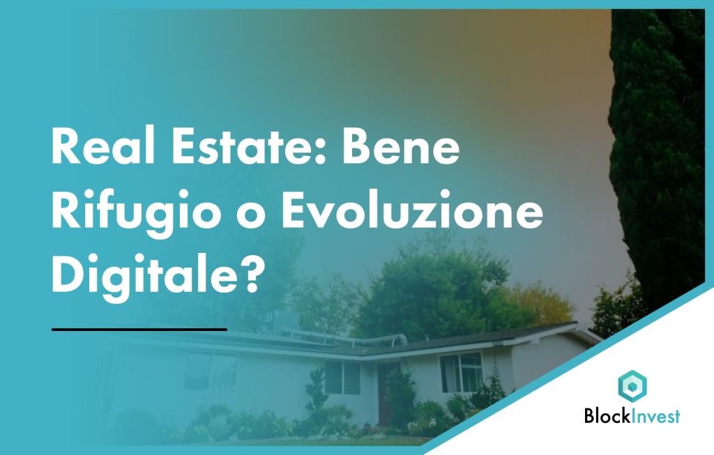 Thumbnail for article on the transformation of real estate through tokenization and digital finance. Image of a modern building with blockchain graphic overlay